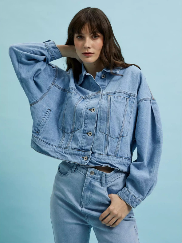 Moodo Giacca corta in denim blu Moodo