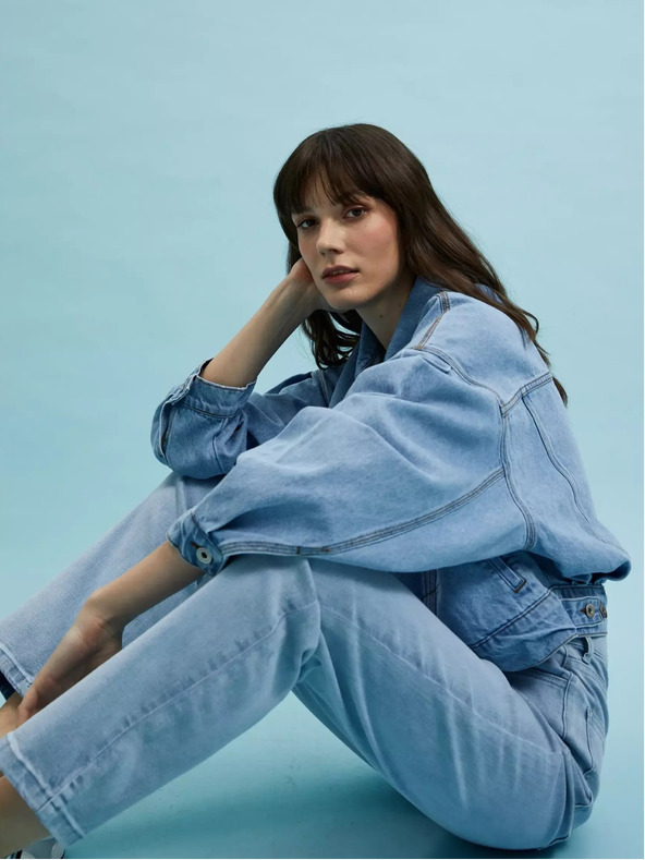 Moodo Giacca corta in denim blu Moodo