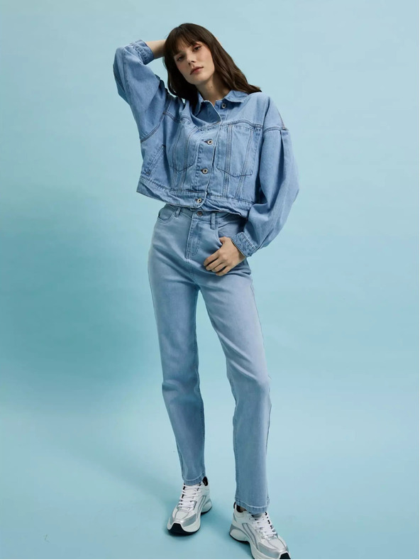 Moodo Giacca corta in denim blu Moodo