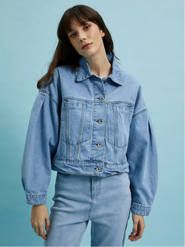 Moodo Giacca corta in denim blu Moodo