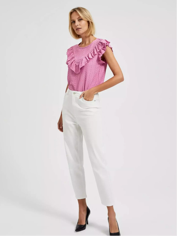 Moodo Camicetta rosa con volant Moodo