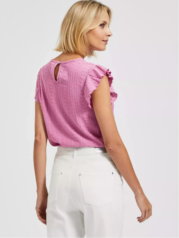 Moodo Camicetta rosa con volant Moodo