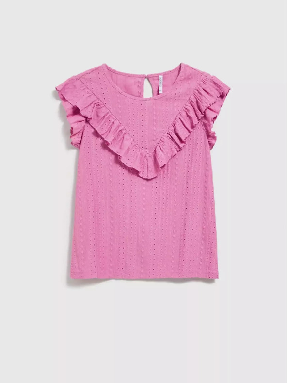 Moodo Camicetta rosa con volant Moodo