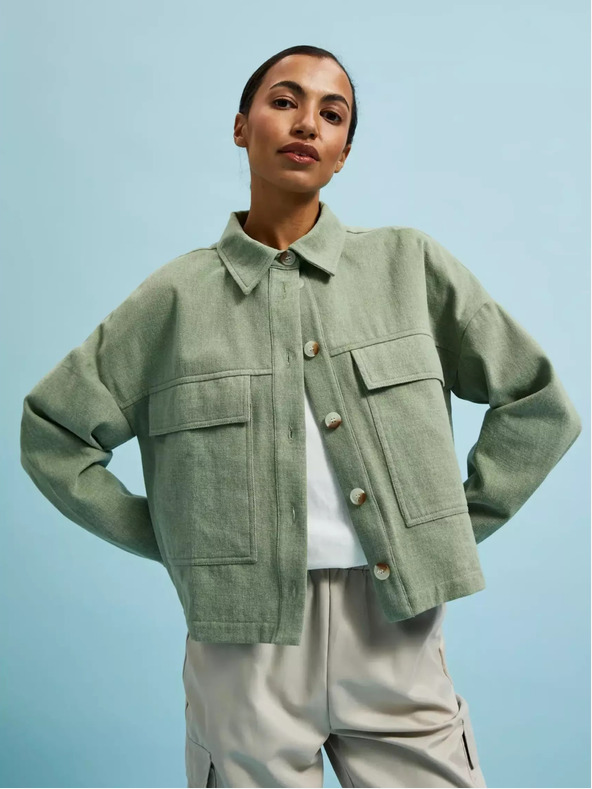 Moodo Giacca verde oliva con tasche e colletto Moodo