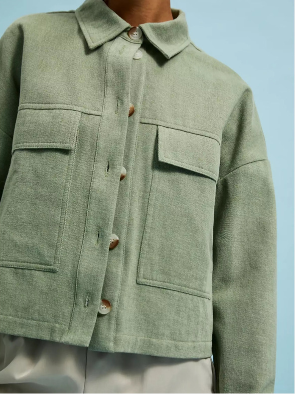 Moodo Giacca verde oliva con tasche e colletto Moodo