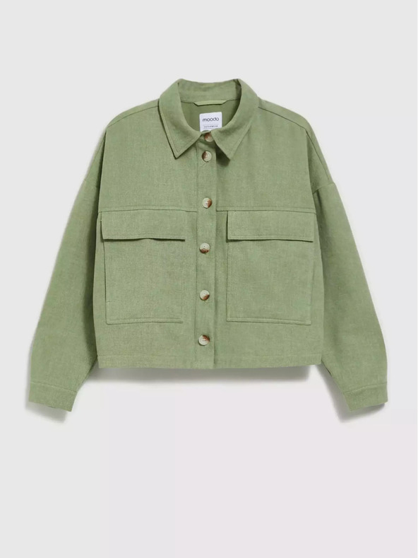 Moodo Giacca verde oliva con tasche e colletto Moodo