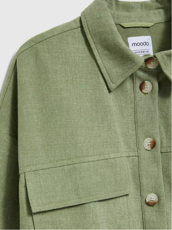 Moodo Giacca verde oliva con tasche e colletto Moodo