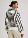 Moodo Felpa a righe sottili bianche e nere con cappuccio e cerniera Moodo