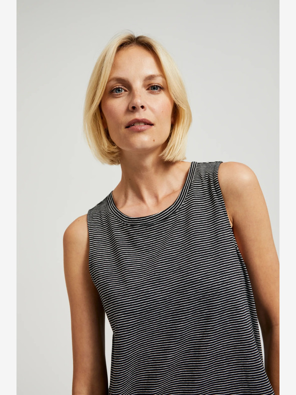 Moodo Top nero a righe Moodo