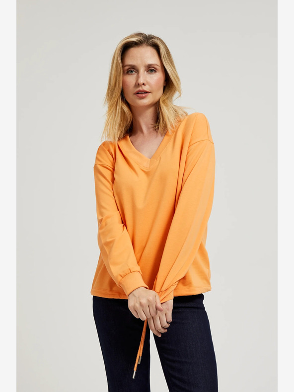 Moodo Felpa arancione con scollo a V Moodo