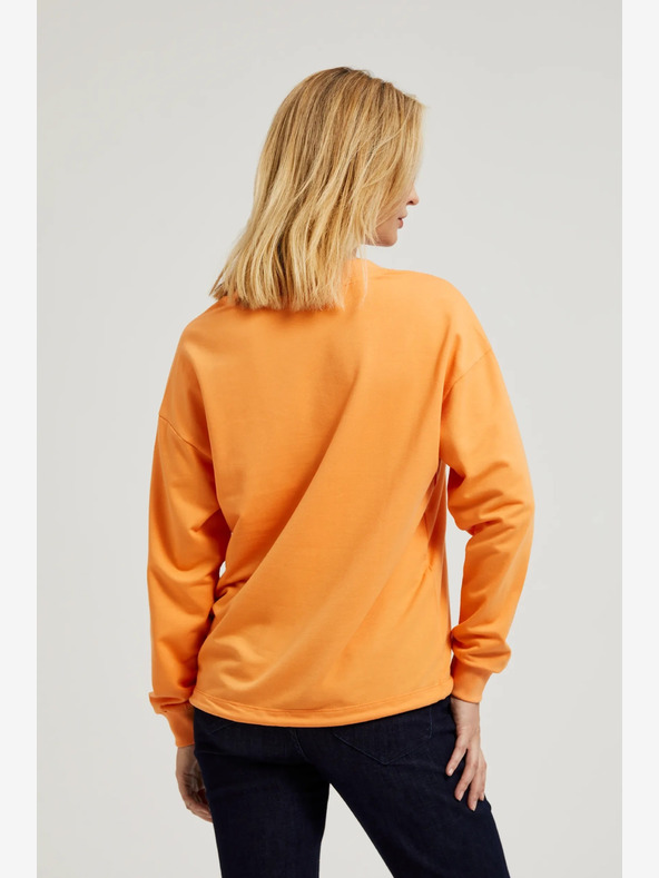 Moodo Felpa arancione con scollo a V Moodo