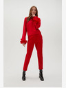Moodo Pantaloni dritti rossi con cintura Moodo