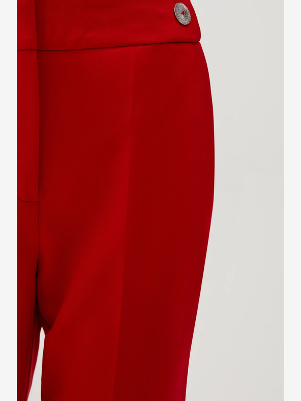 Moodo Pantaloni dritti rossi con cintura Moodo
