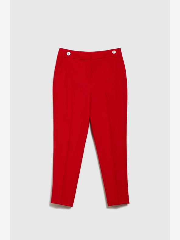 Moodo Pantaloni dritti rossi con cintura Moodo