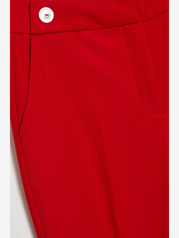 Moodo Pantaloni dritti rossi con cintura Moodo