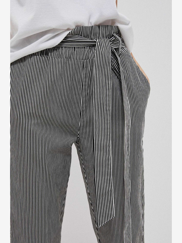 Moodo Pantaloni a righe bianchi e neri da donna Moodo