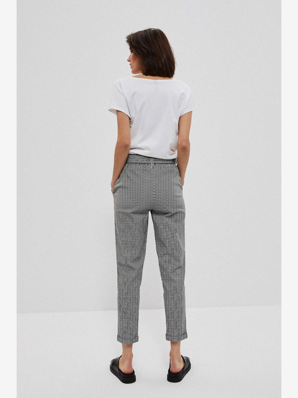 Moodo Pantaloni a righe bianchi e neri da donna Moodo