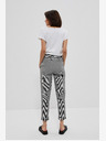 Moodo Pantaloni a righe bianchi e neri da donna Moodo