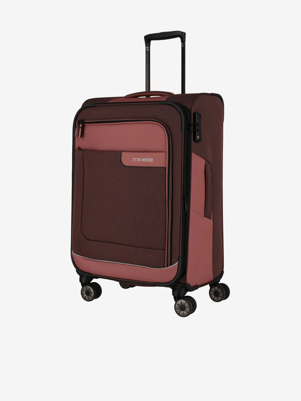 Travelite Travelite Viia 4w M rosa e marrone