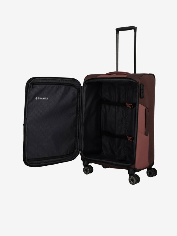 Travelite Travelite Viia 4w M rosa e marrone