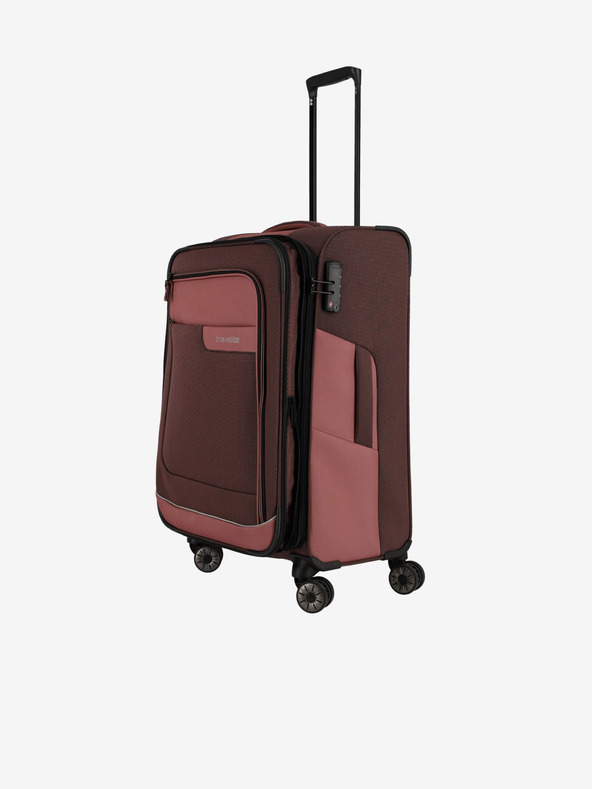 Travelite Travelite Viia 4w M rosa e marrone