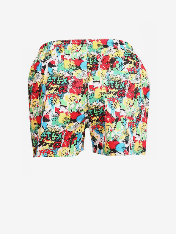 Styx Pantaloncini da notte Styx emoji da donna a fantasia gialla e rossa