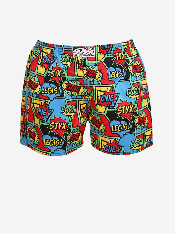 Styx Pantaloncini da letto da donna con fantasia blu e rossa Styx boom