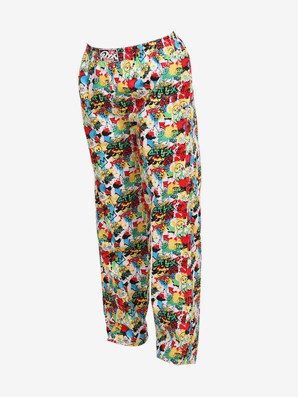 Styx Pantaloni da notte gialli e rossi a fantasia Styx emoji