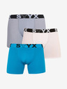 Styx Set di tre boxer da uomo Styx lunghi elasticizzati sportivi multicolore