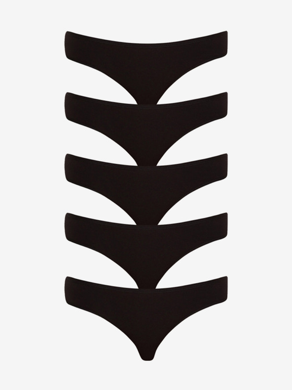 Nedeto Set di cinque boxer da donna neri Nedeto