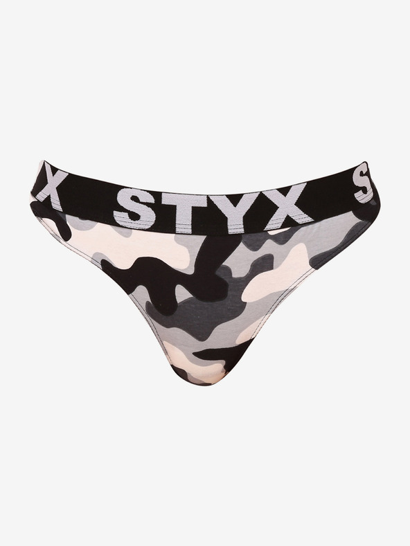 Styx Perizoma da donna nero e grigio Styx art camouflage