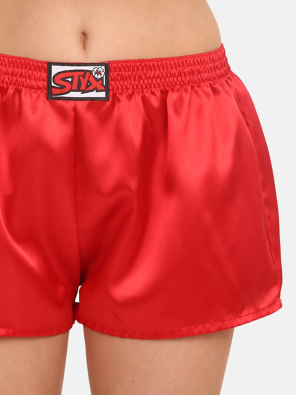 Styx Pantaloncini da notte in raso rosso da donna Styx