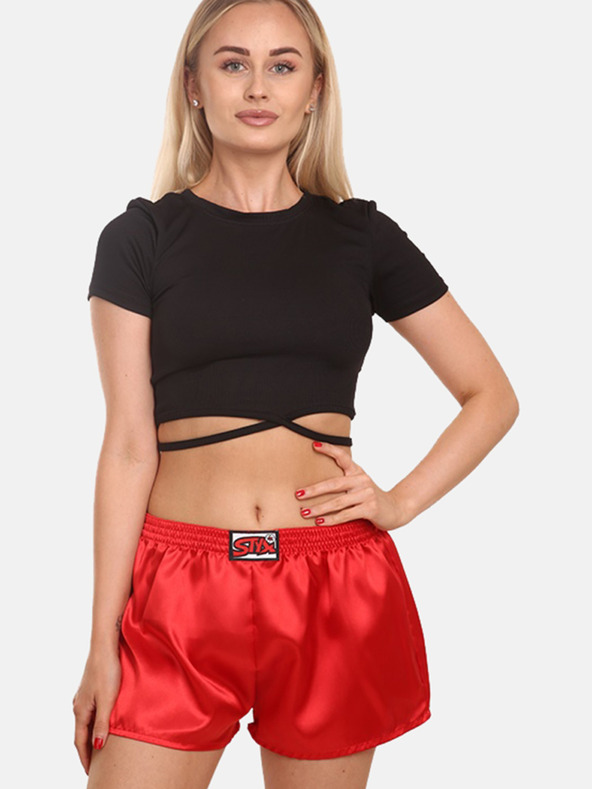 Styx Pantaloncini da notte in raso rosso da donna Styx