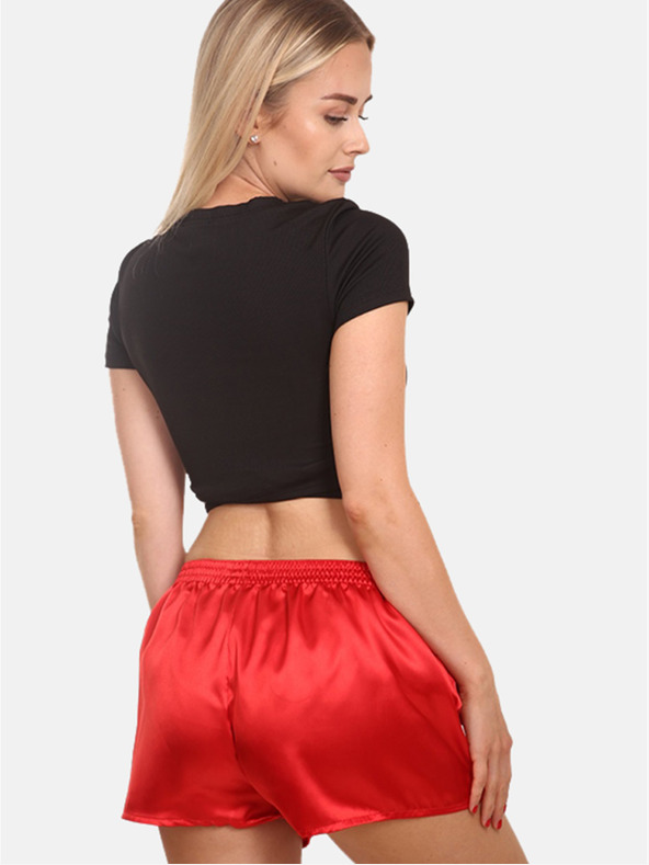 Styx Pantaloncini da notte in raso rosso da donna Styx