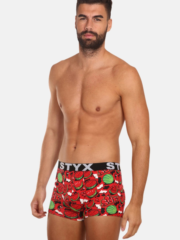 Styx Boxer verde e rosso da uomo a fantasia Styx art Melons