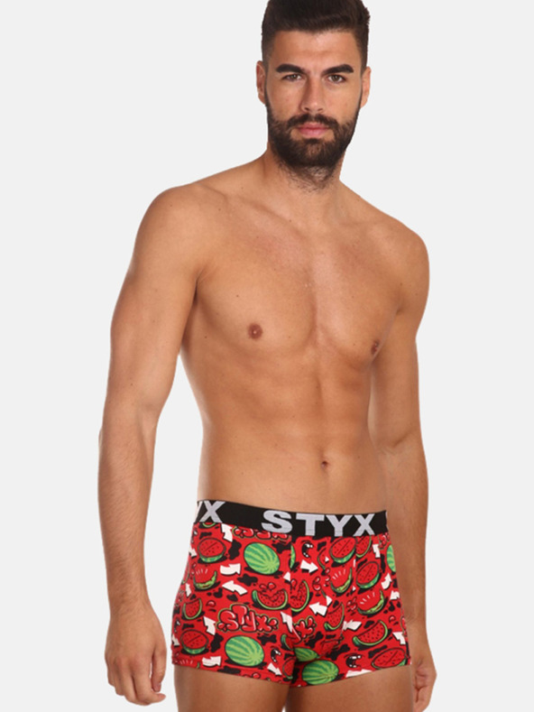 Styx Boxer verde e rosso da uomo a fantasia Styx art Melons