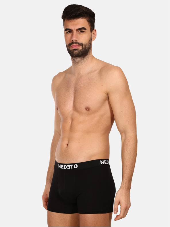 Nedeto Set di dieci boxer da uomo in nero Nedeto