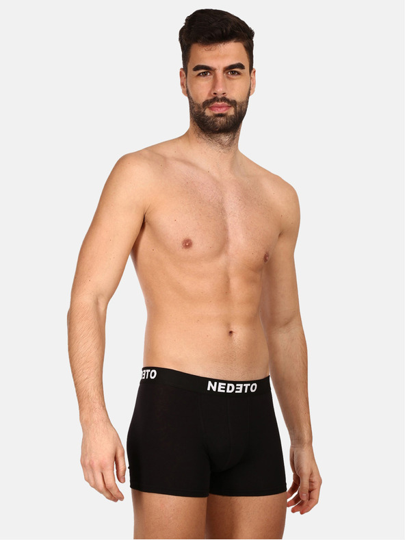 Nedeto Set di dieci boxer da uomo in nero Nedeto