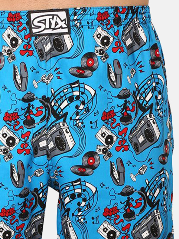 Styx Pantaloni del pigiama Styx blu a fantasia da uomo