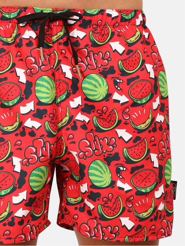Styx Costume da bagno Styx Melons da uomo, rosso, a fantasia
