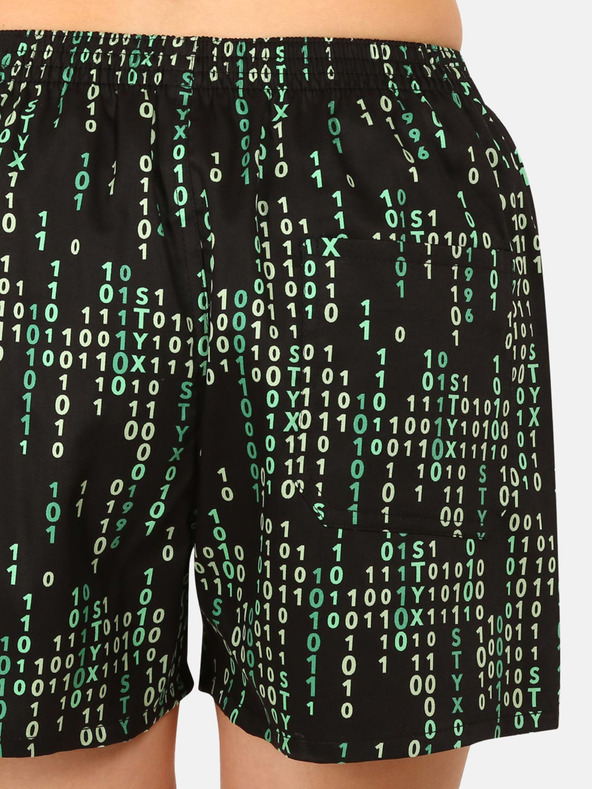 Styx Pantaloncini da letto fantasia verde e nera da donna Styx Code