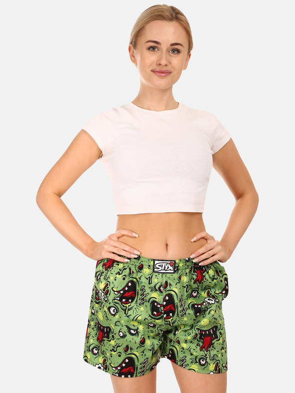 Styx Pantaloncini da notte fantasia verde da donna Styx zombie