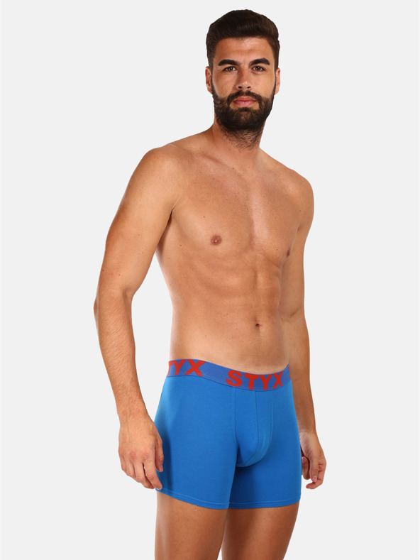 Styx Set di tre boxer da uomo in bianco, blu e grigio Styx