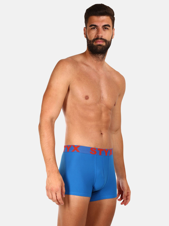 Styx Set di tre boxer da uomo in grigio, bianco e blu Styx