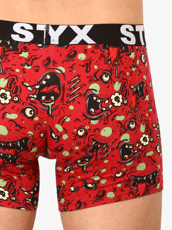 Styx Boxer rossi da uomo con fantasia Styx Zombie