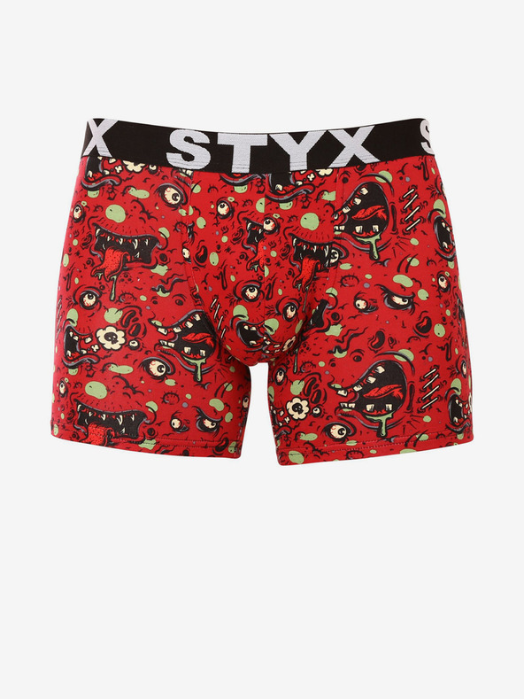 Styx Boxer rossi da uomo con fantasia Styx Zombie