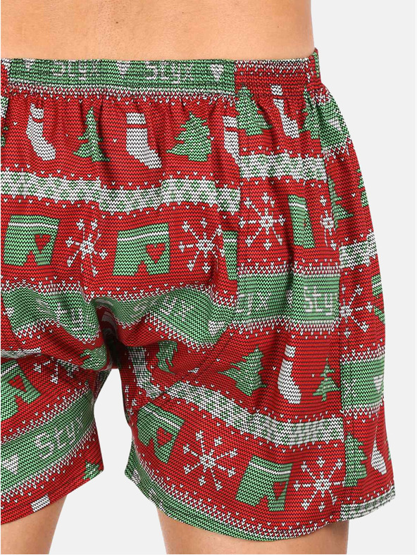 Styx Pantaloncini di Natale Styx verdi e rossi da uomo