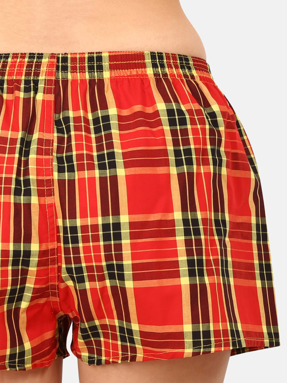 Styx Pantaloncini a quadri gialli e rossi da donna Styx