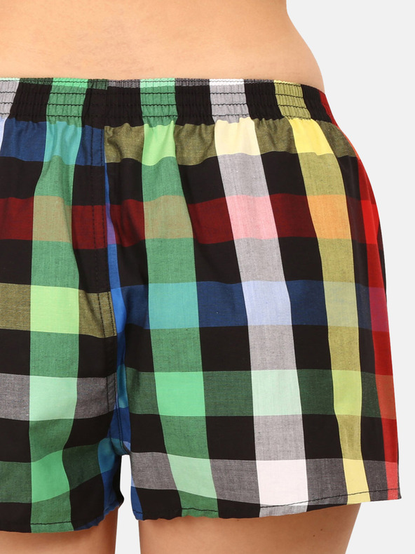 Styx Pantaloncini a quadri da donna Styx verdi e neri