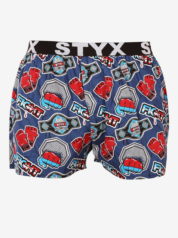 Styx Pantaloncini da uomo a fantasia rossa e blu Styx